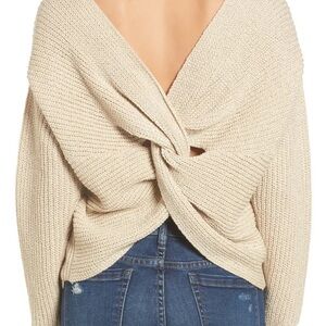Main Strip Off-Shoulder Cream Sweater